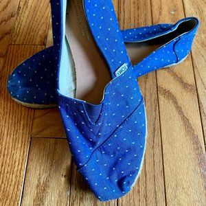 Rope Espadrille Toms in Blue and White